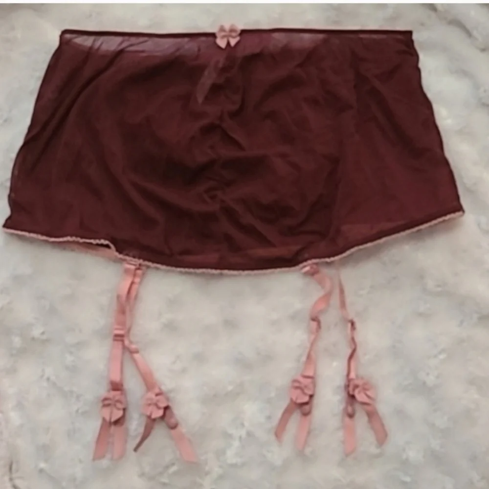 Victoria's Secret Sexy Little Things Burgandy Garter - Picture 7 of 9